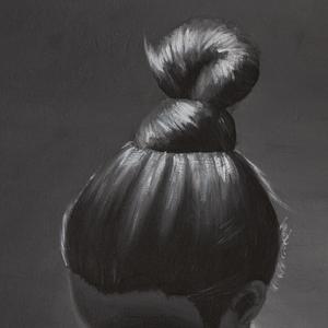 Girl painting hair detail